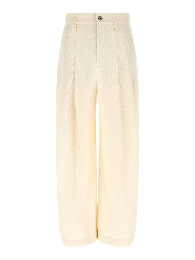 White Cotton Casual Pants