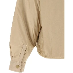 Beige Polyester Full-Length Jacket
