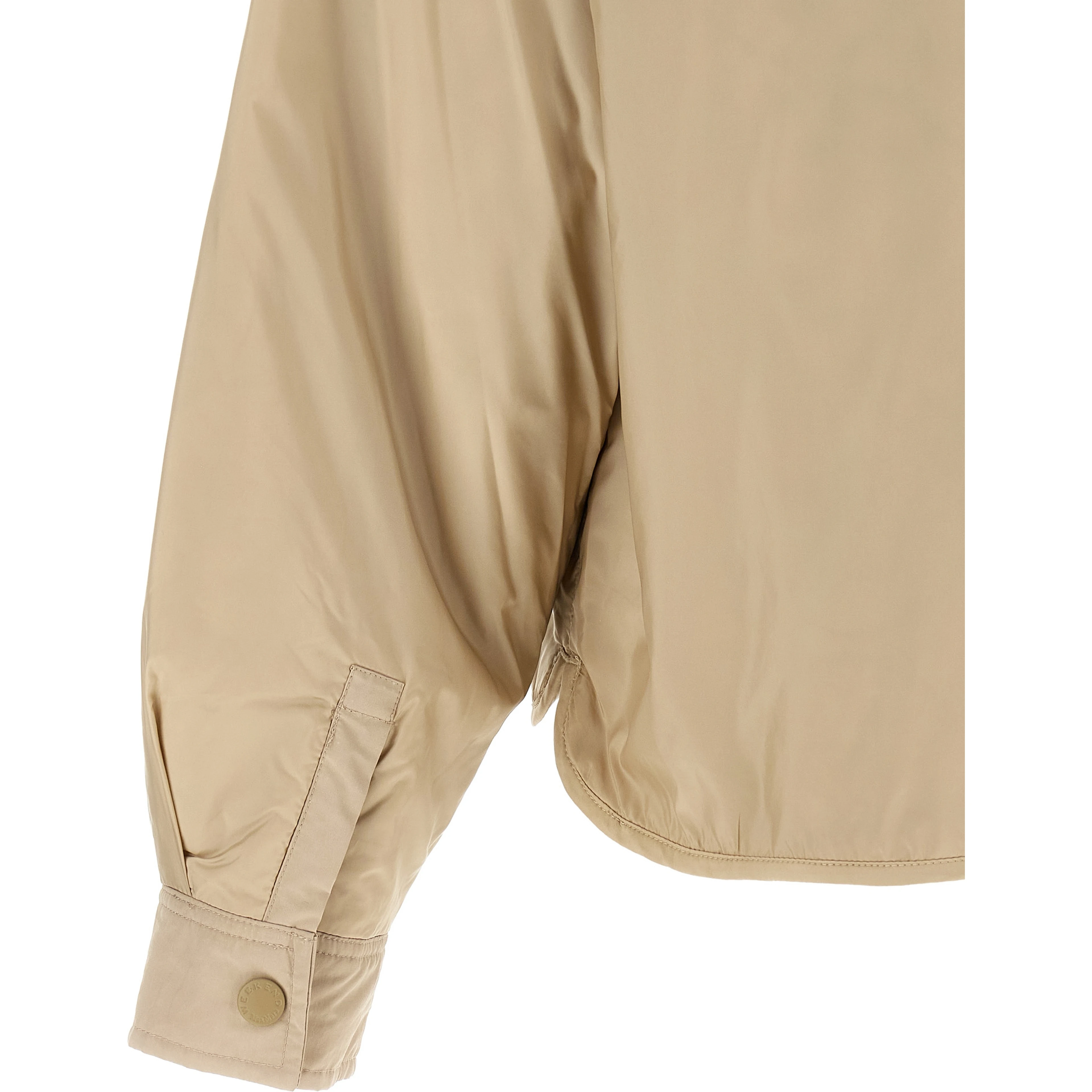 Beige Polyester Full-Length Jacket