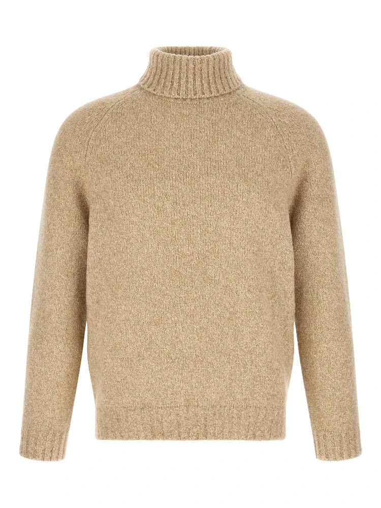 Beige Virgin Wool Cardigan