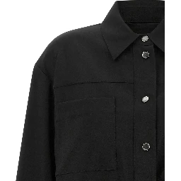Black Wool Full-Length Jacket