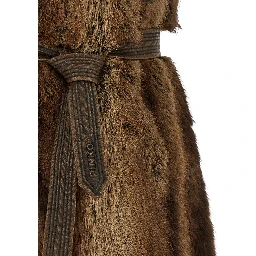 Brown Polyester Sleeveless Jacket
