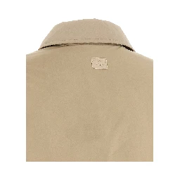 Beige Polyester Full-Length Jacket