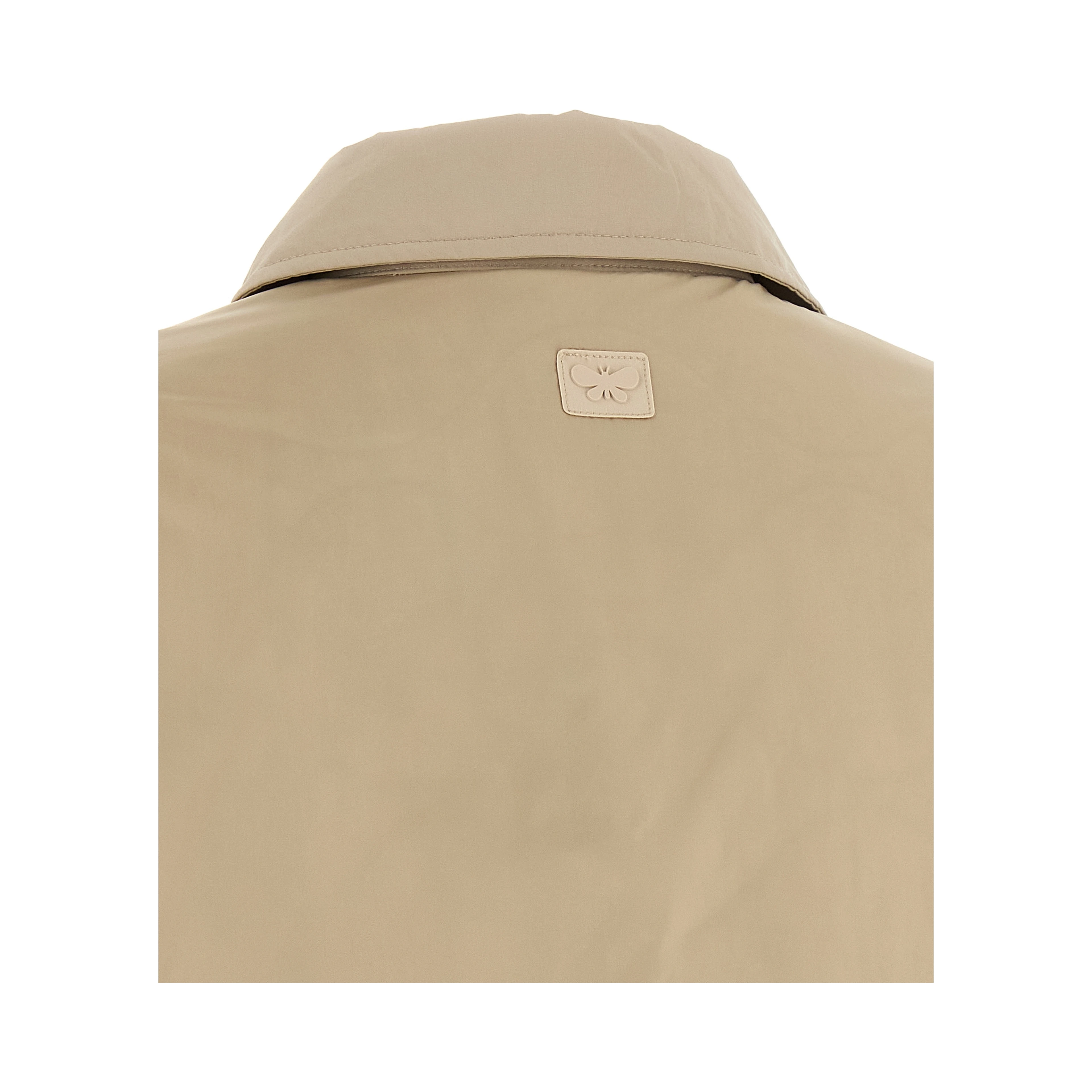 Beige Polyester Full-Length Jacket