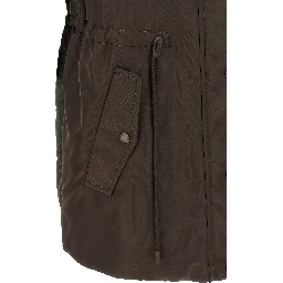 Brown Polyamide Sleeveless Jacket