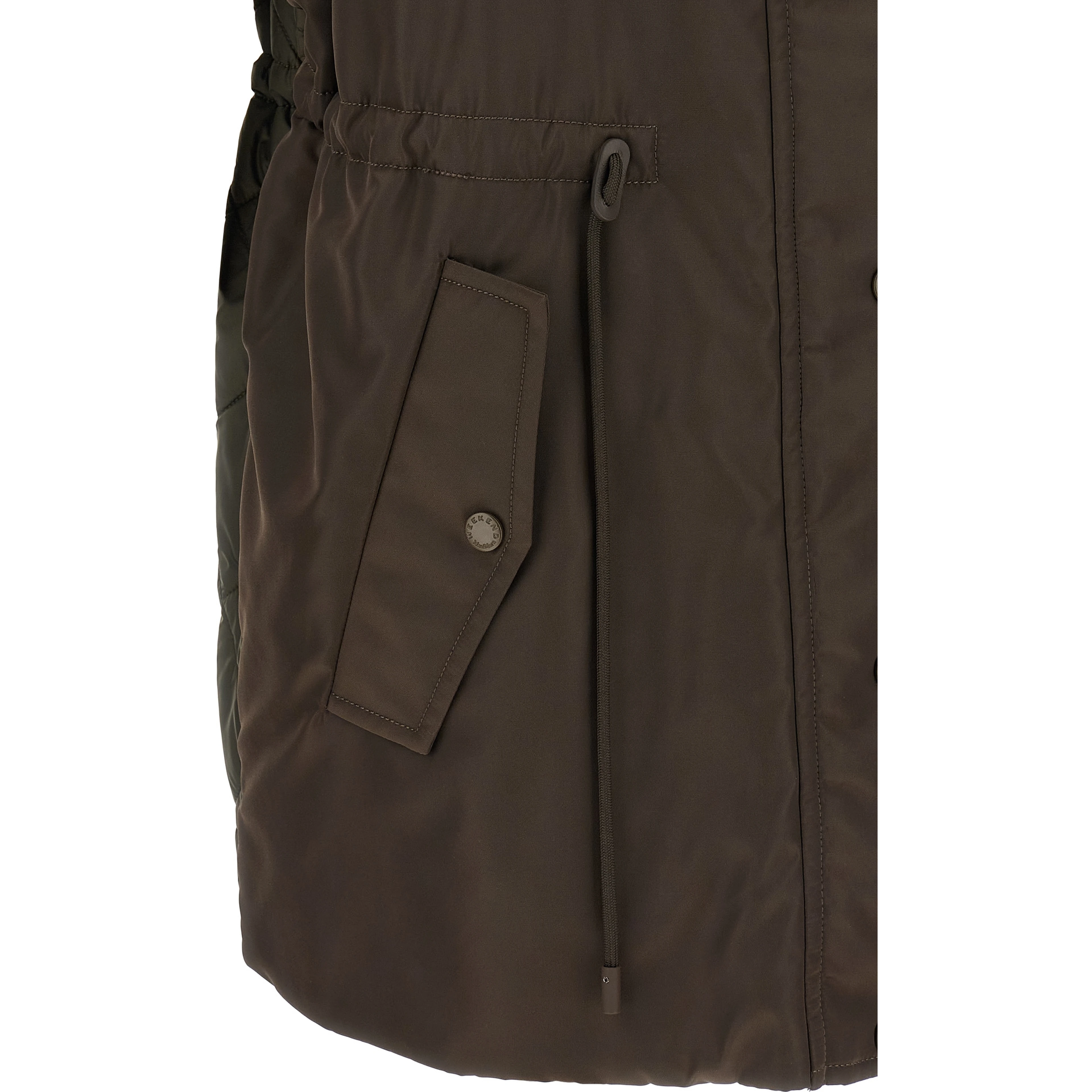 Brown Polyamide Sleeveless Jacket