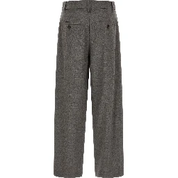 Gray Virgin Wool Cropped Pants