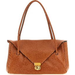 Brown Calfskin Shoulder Bag