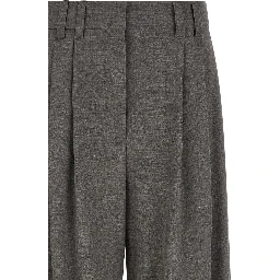 Gray Virgin Wool Cropped Pants