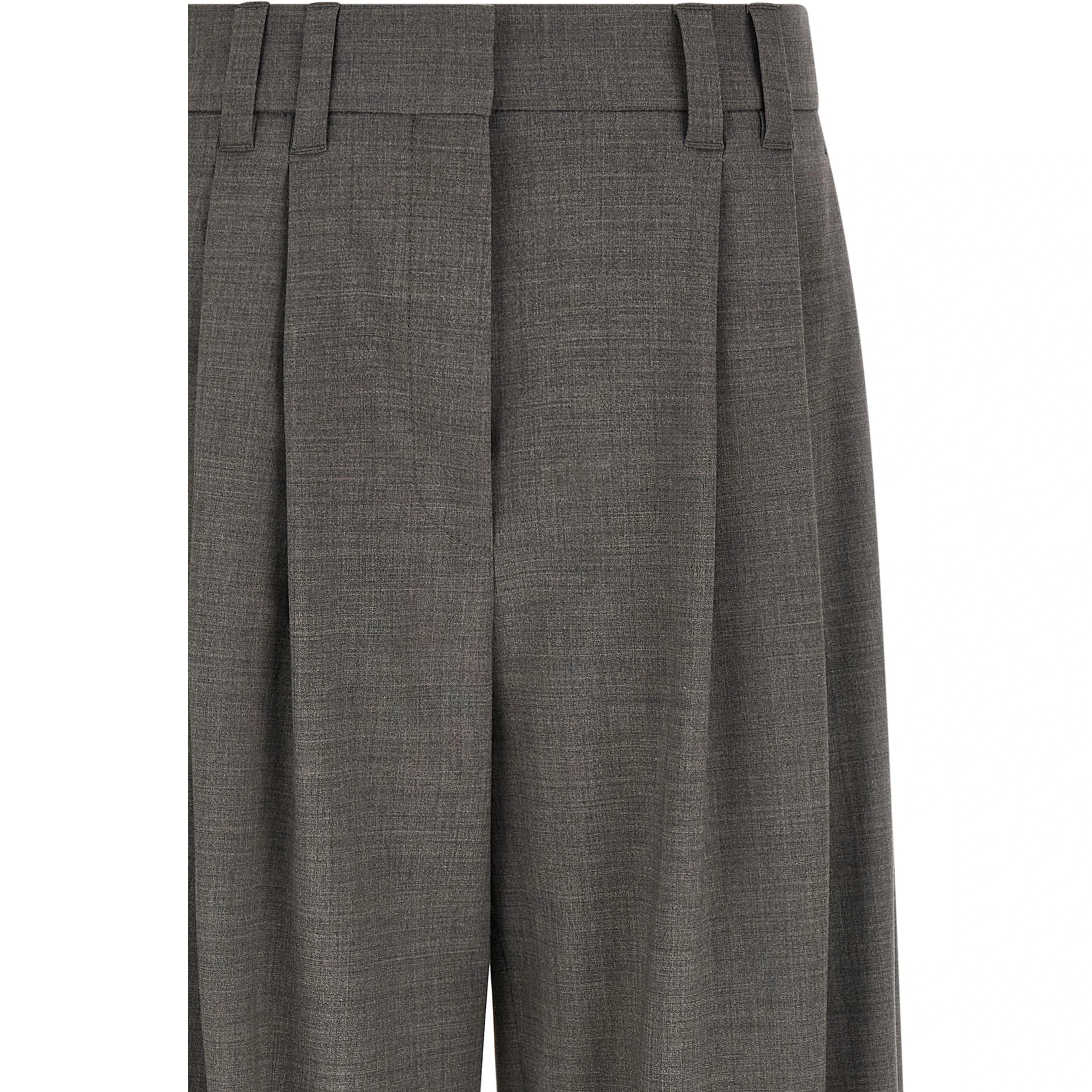 Gray Virgin Wool Cropped Pants