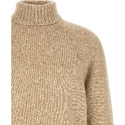 Beige Virgin Wool Cardigan