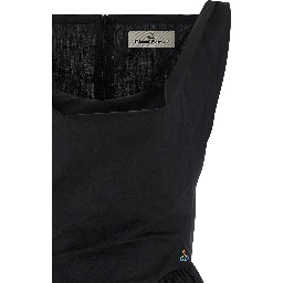 Black Cotton Short Dress