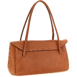 Brown Calfskin Shoulder Bag