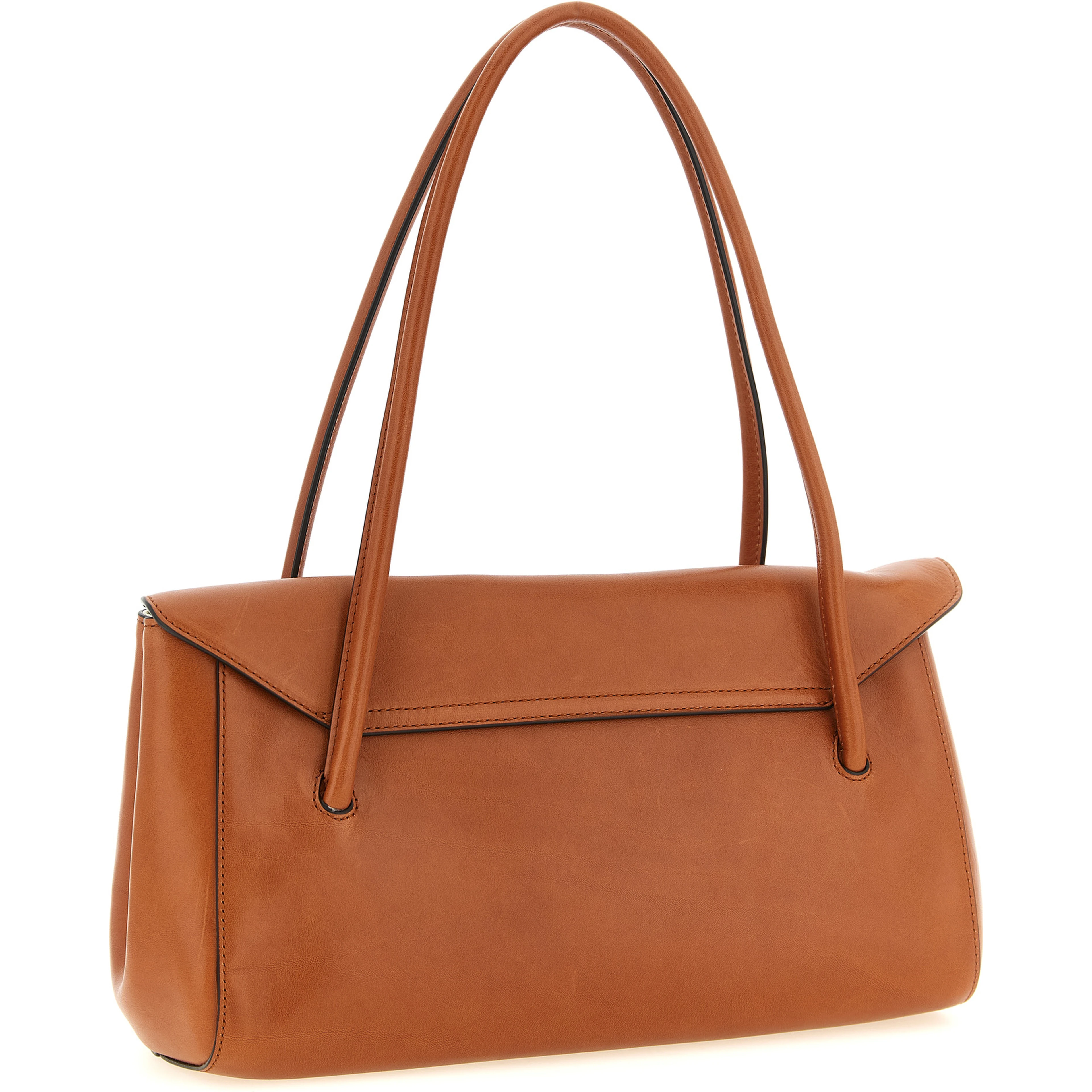 Brown Calfskin Shoulder Bag