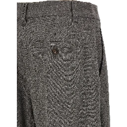 Gray Virgin Wool Cropped Pants