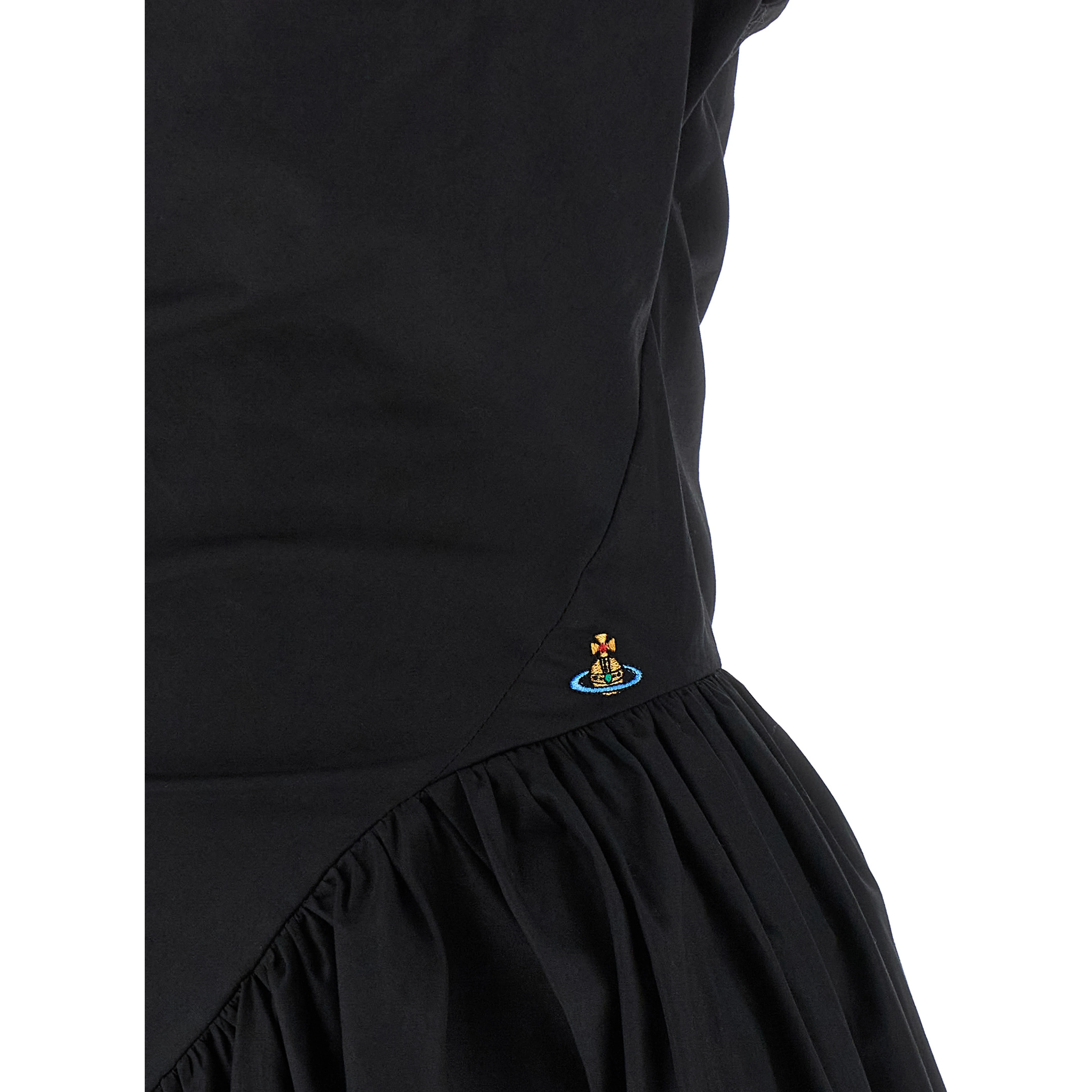 Black Cotton Short Dress