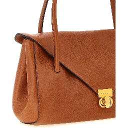 Brown Calfskin Shoulder Bag