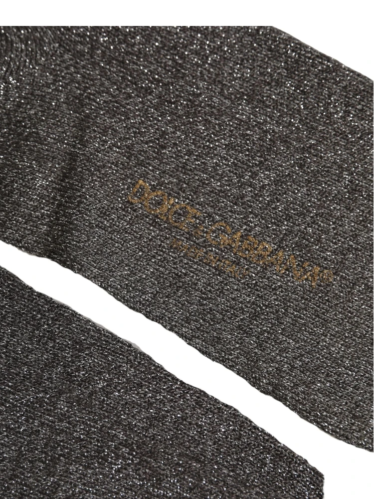 Dark Gray Viscose Logo Mid Calf Accessory Socks