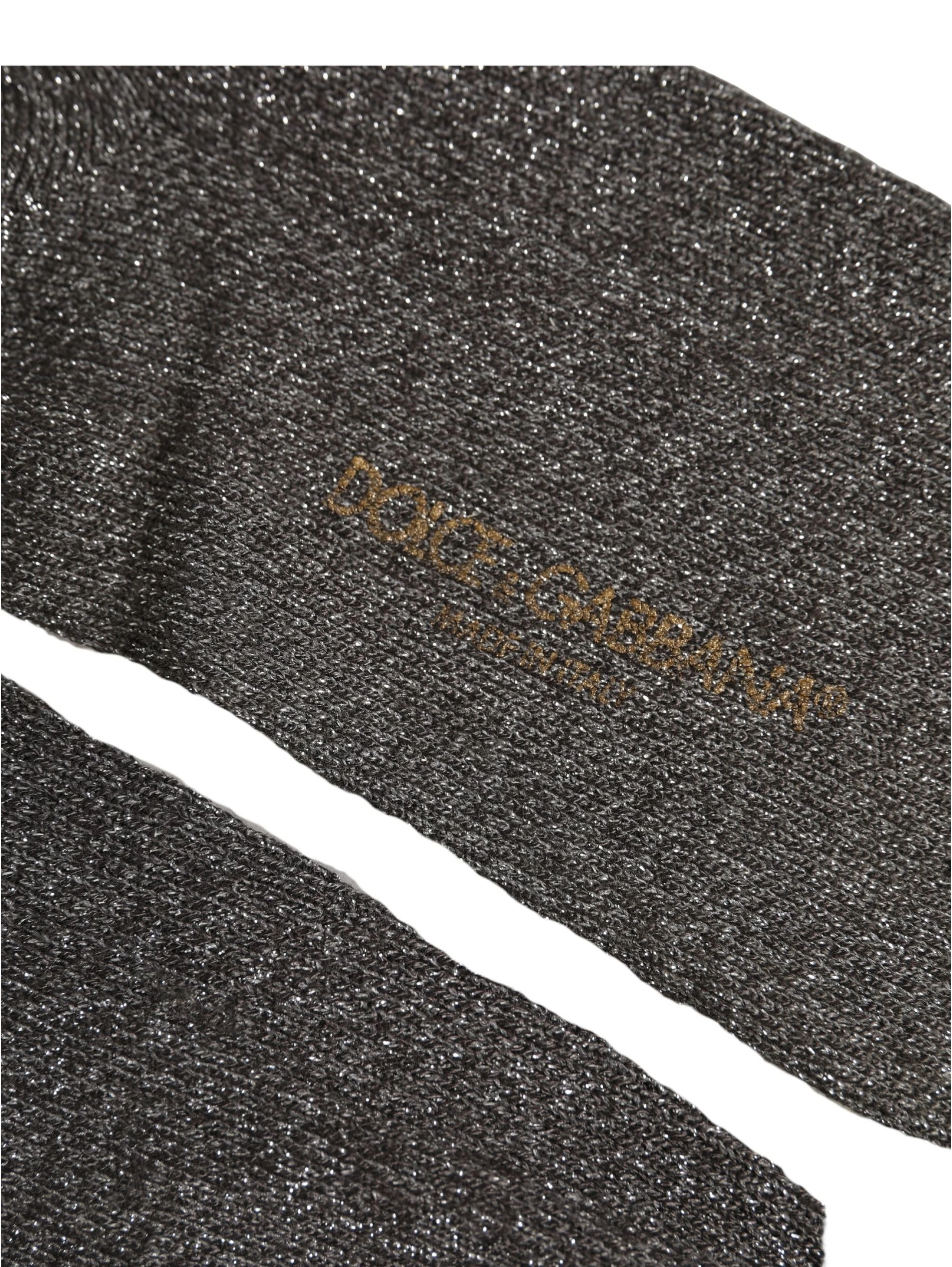 Dark Gray Viscose Logo Mid Calf Accessory Socks