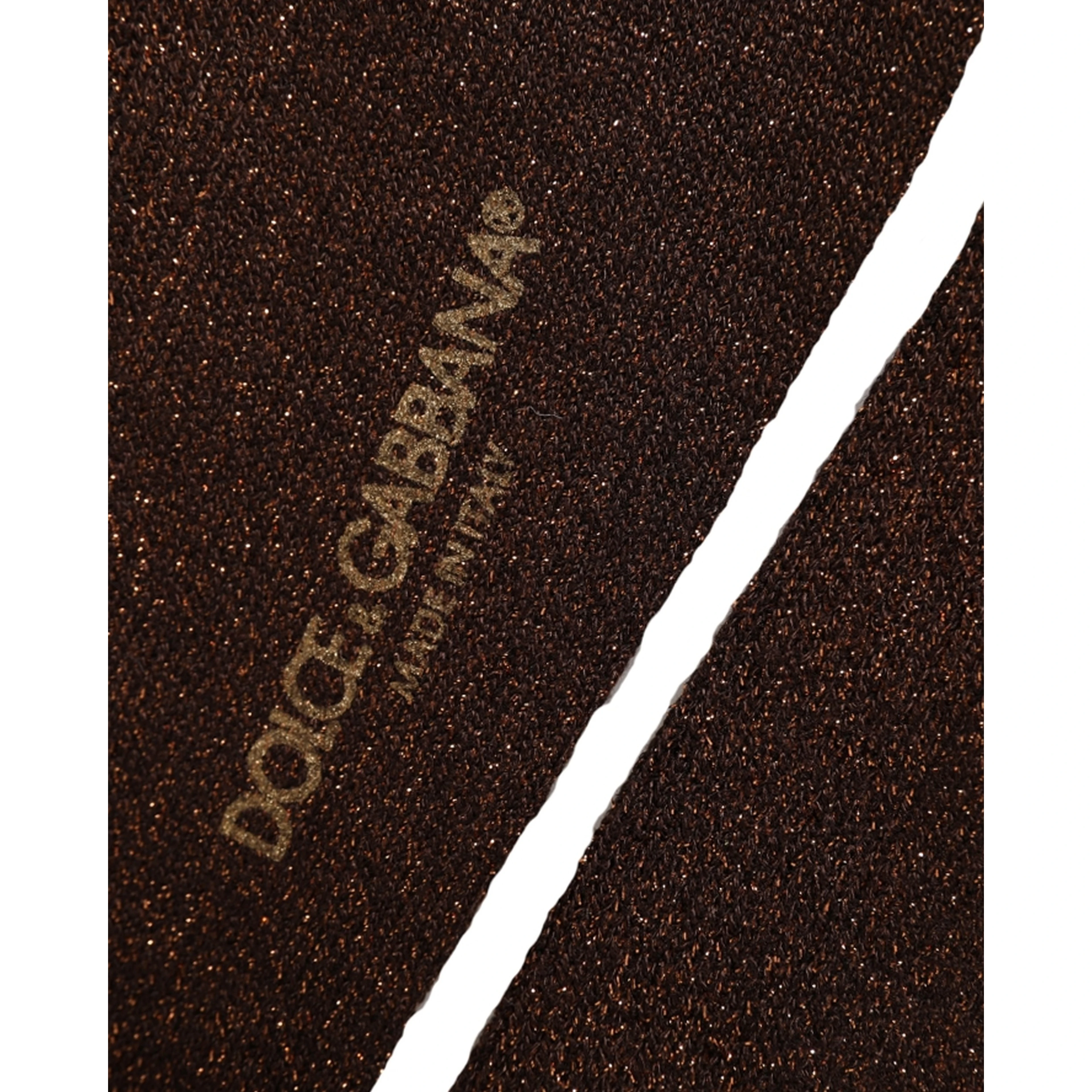 Dark Brown Viscose Logo Mid Calf Accessory Socks