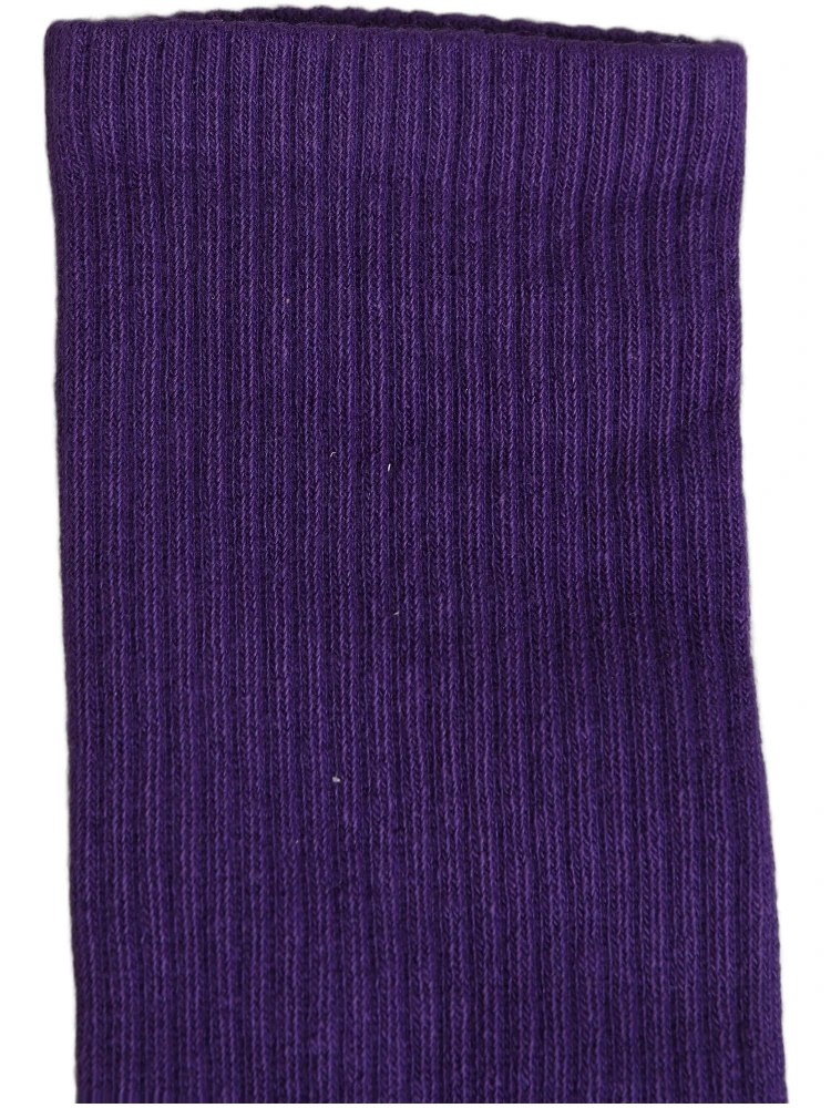 Violet Cotton Ribbed Mid Calf Women Accessory Socks