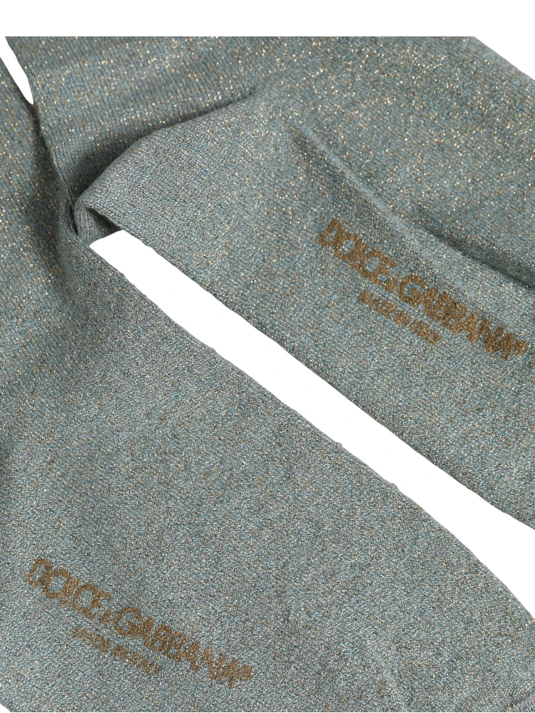 Gray Viscose Logo Mid Calf Accessory Socks