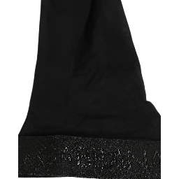 Black Nylon Logo Calf Long Women Accessory Socks