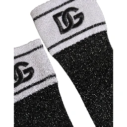 Black Viscose DG Logo Knee High Accessory Socks