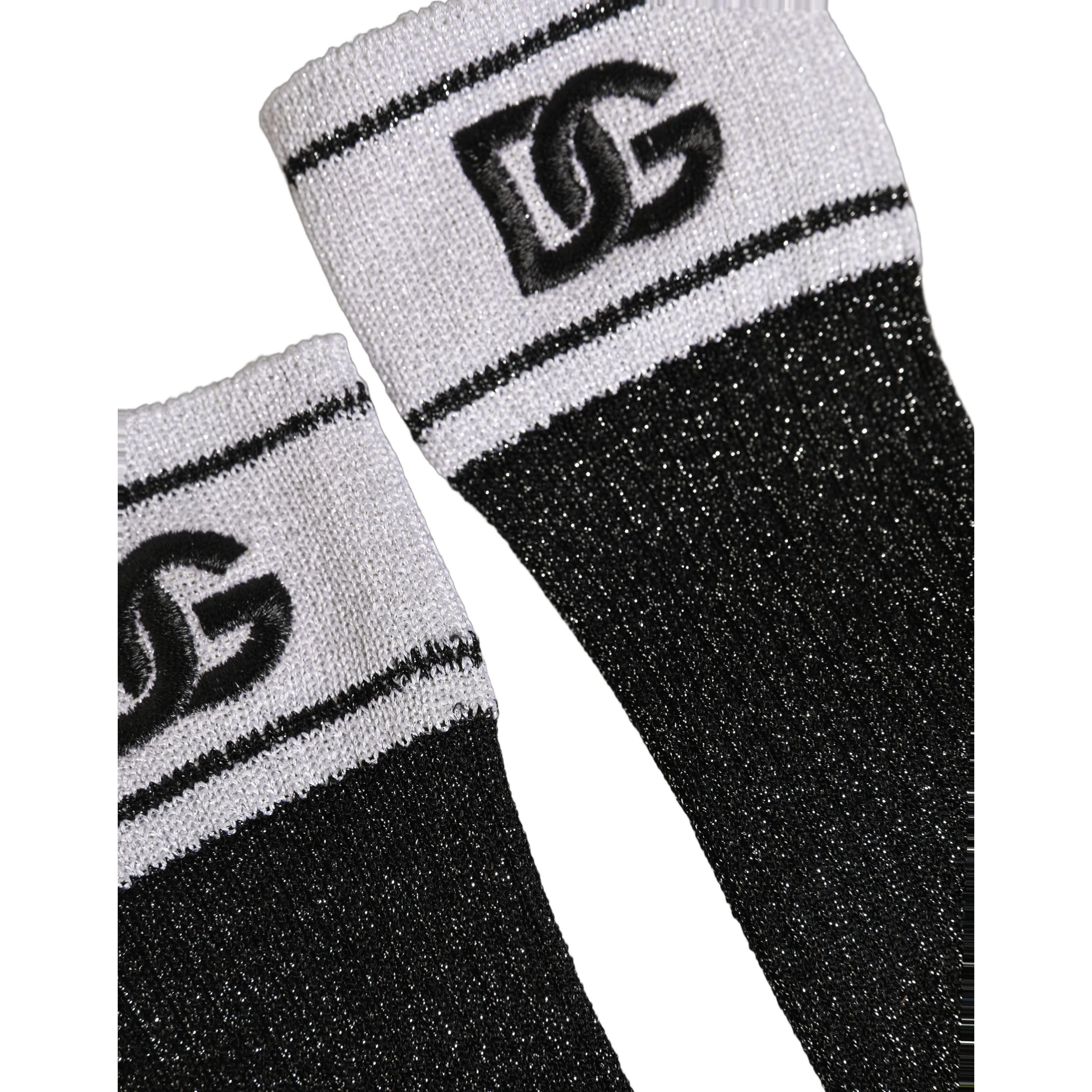 Black Viscose DG Logo Knee High Accessory Socks
