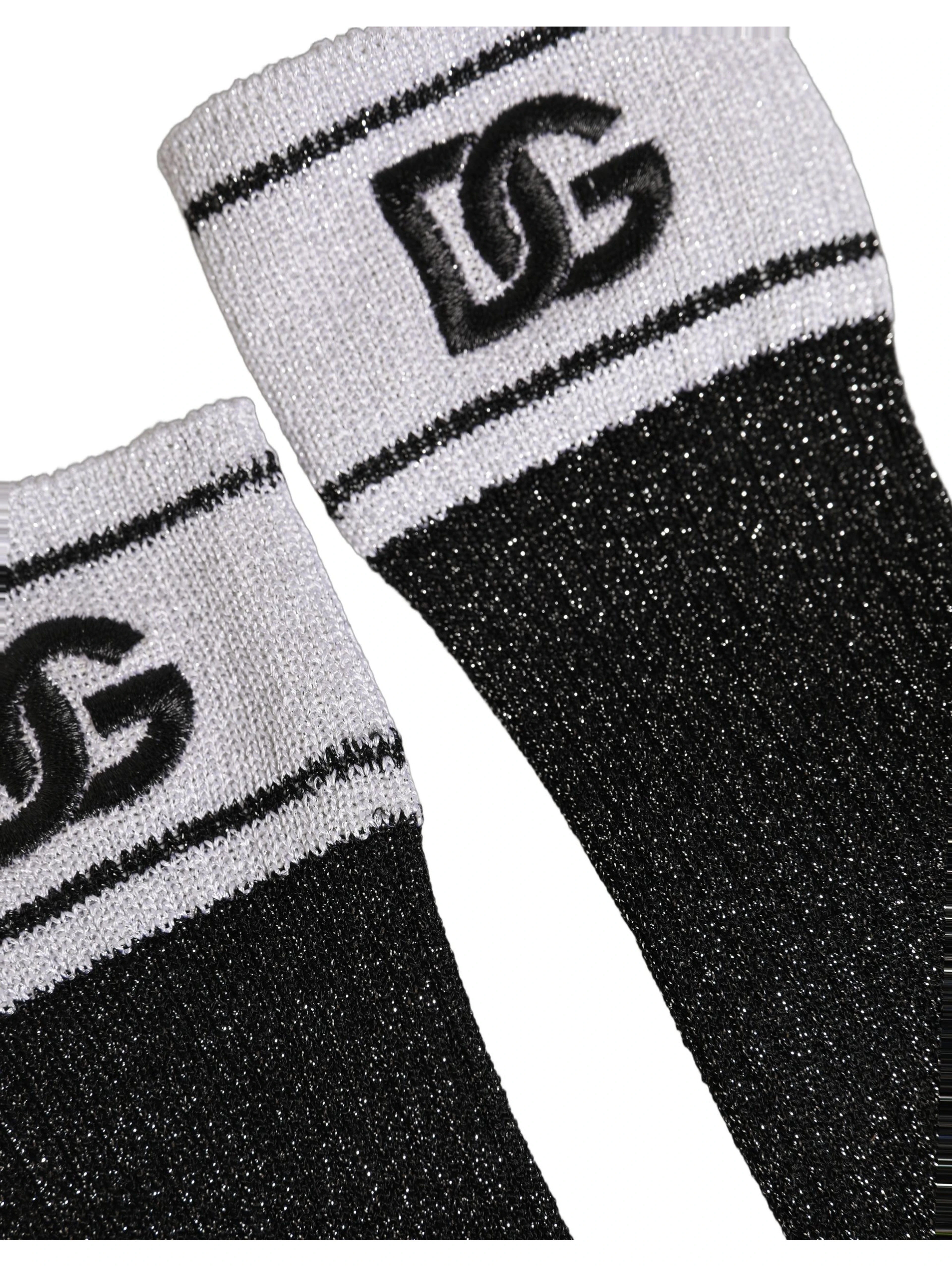 Black Viscose DG Logo Knee High Accessory Socks