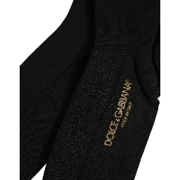 Black Viscose Logo Over The Calf Accessory Socks