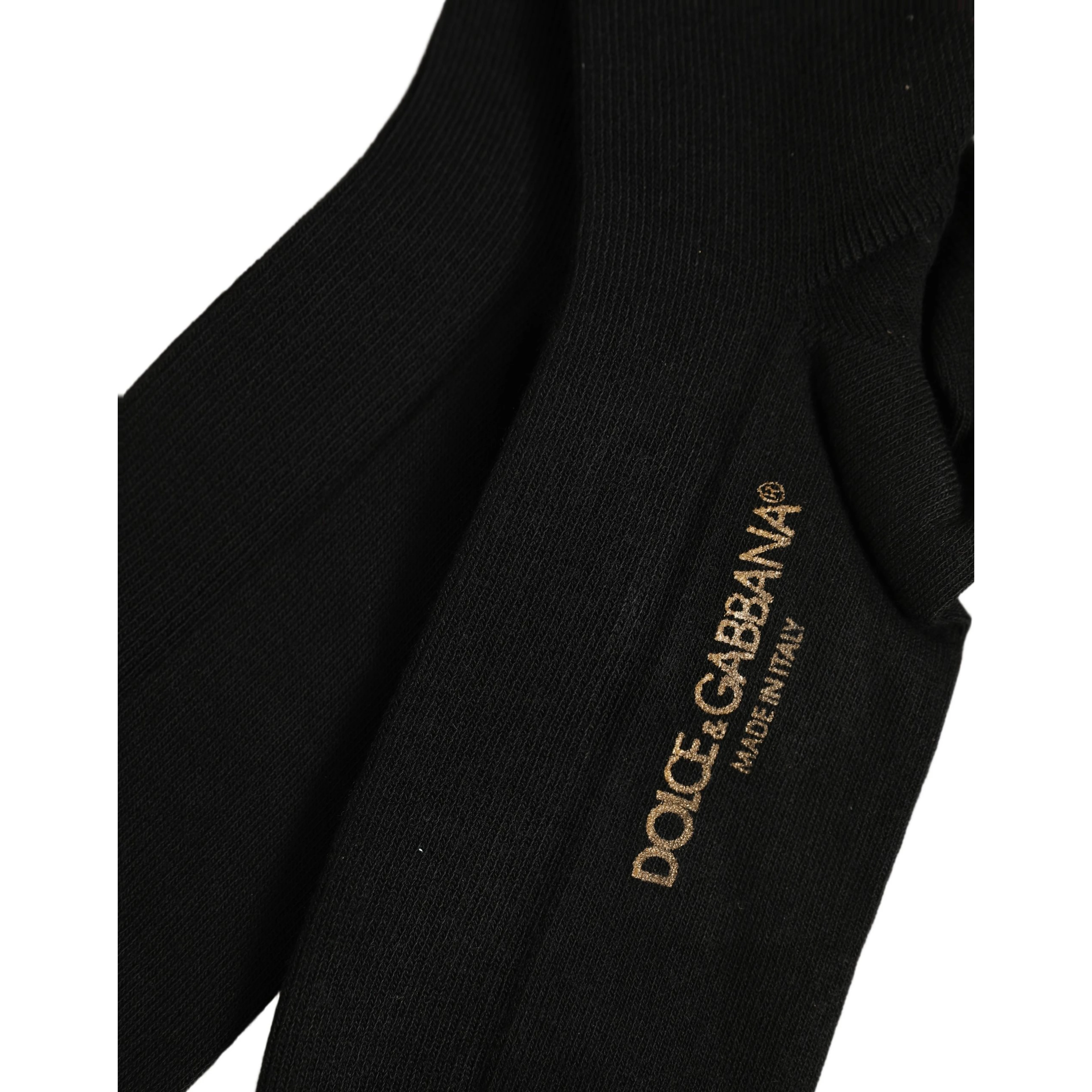 Black Viscose Logo Over The Calf Accessory Socks