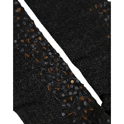 Dark Gray Sequined Wool Knee High Accessory Socks