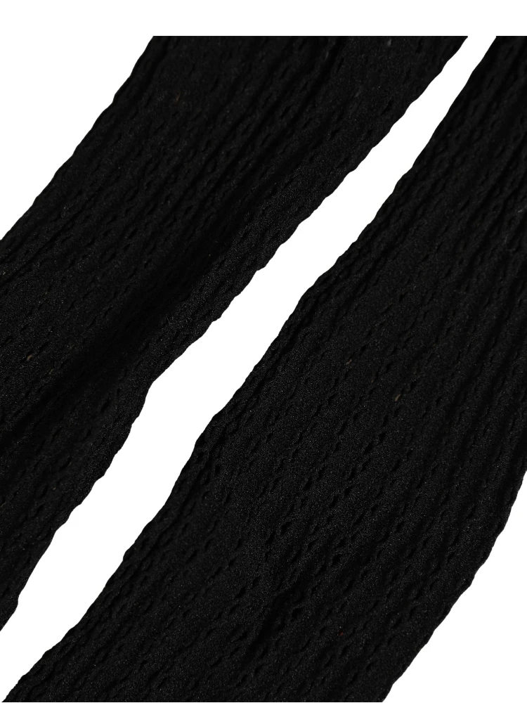 Black Nylon Logo Calf Long Women Accessory Socks