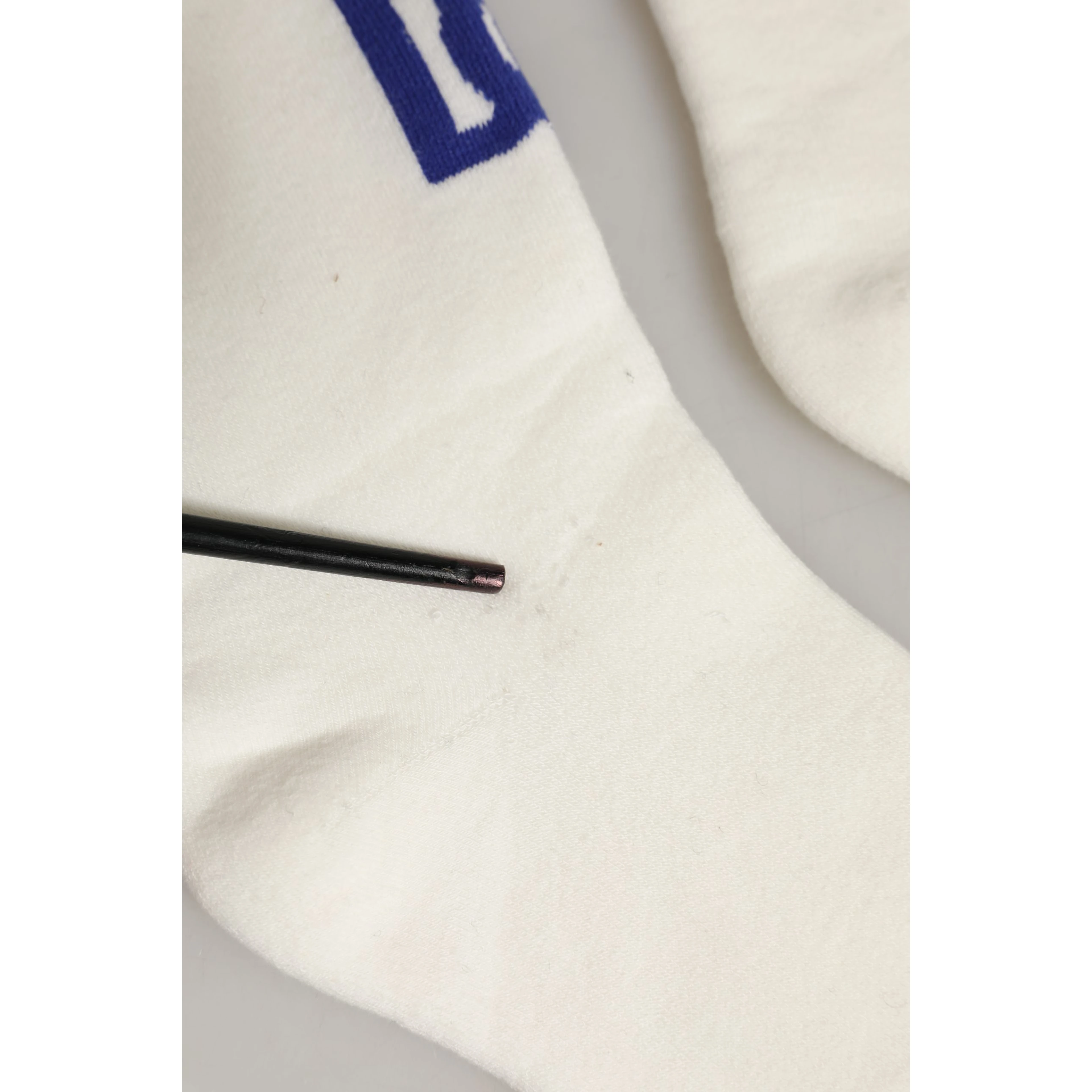 White Blue Cotton Logo Calf Women Accessory Socks