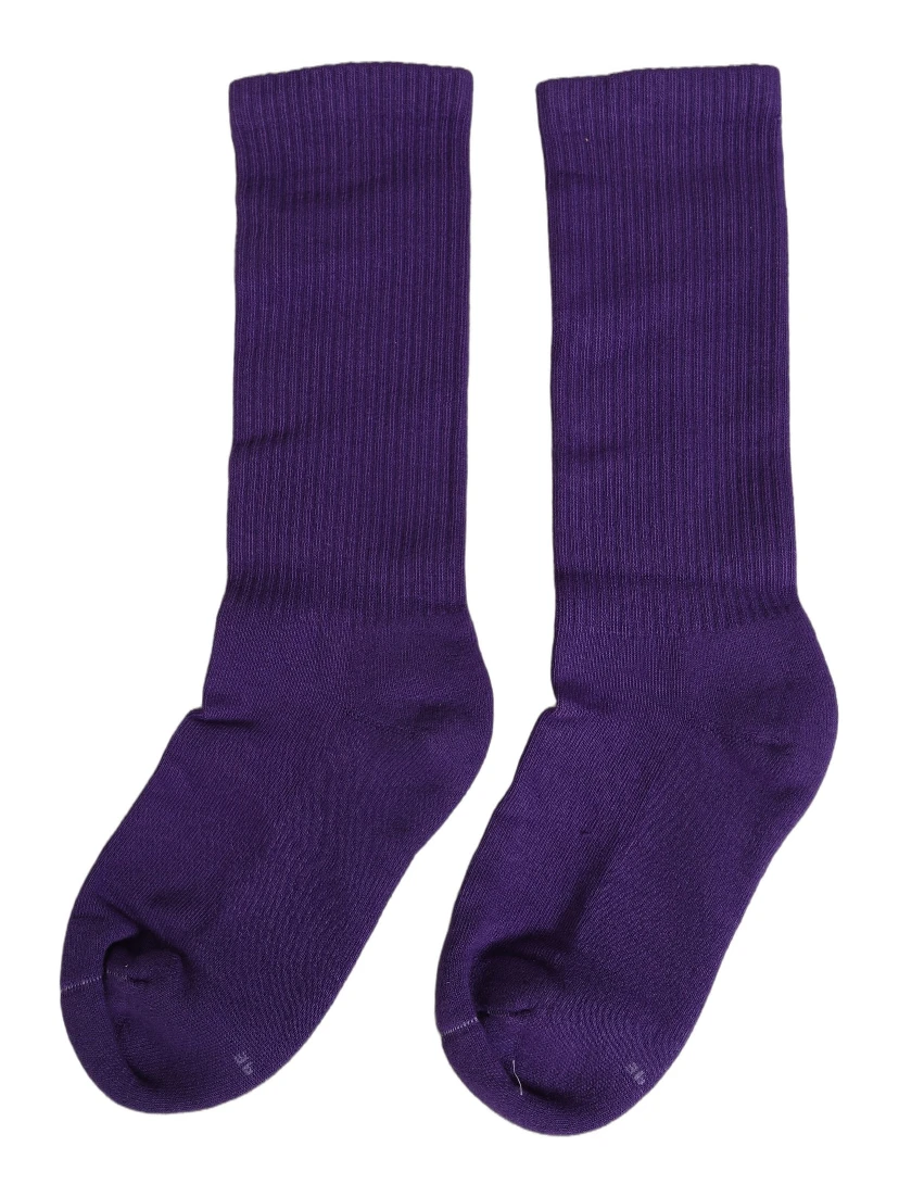 Violet Cotton Ribbed Mid Calf Women Accessory Socks