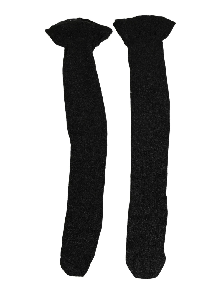 Black Wool Logo Calf Long Women Accessory Socks alternative
