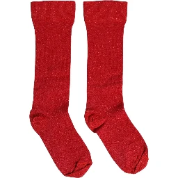 Red Viscose DG Logo Mid Calf Accessory Socks