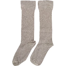 Gray Viscose Logo Mid Calf Accessory Socks