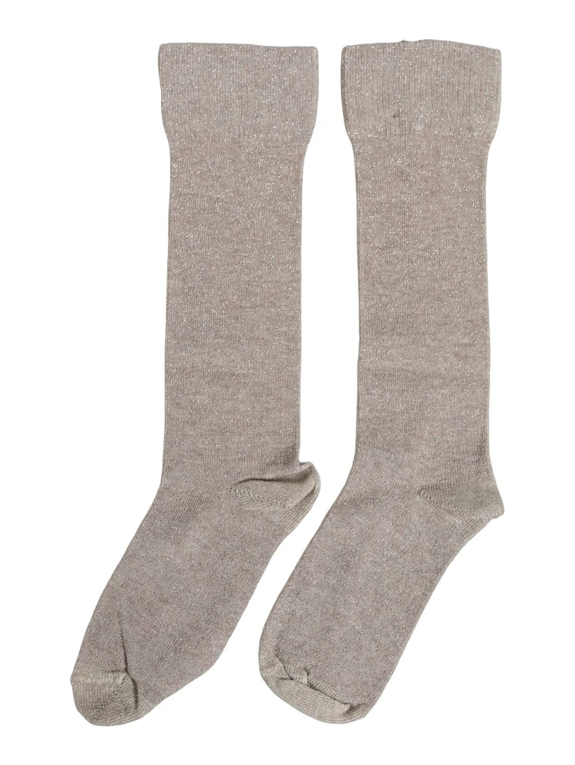 Gray Viscose Logo Mid Calf Accessory Socks