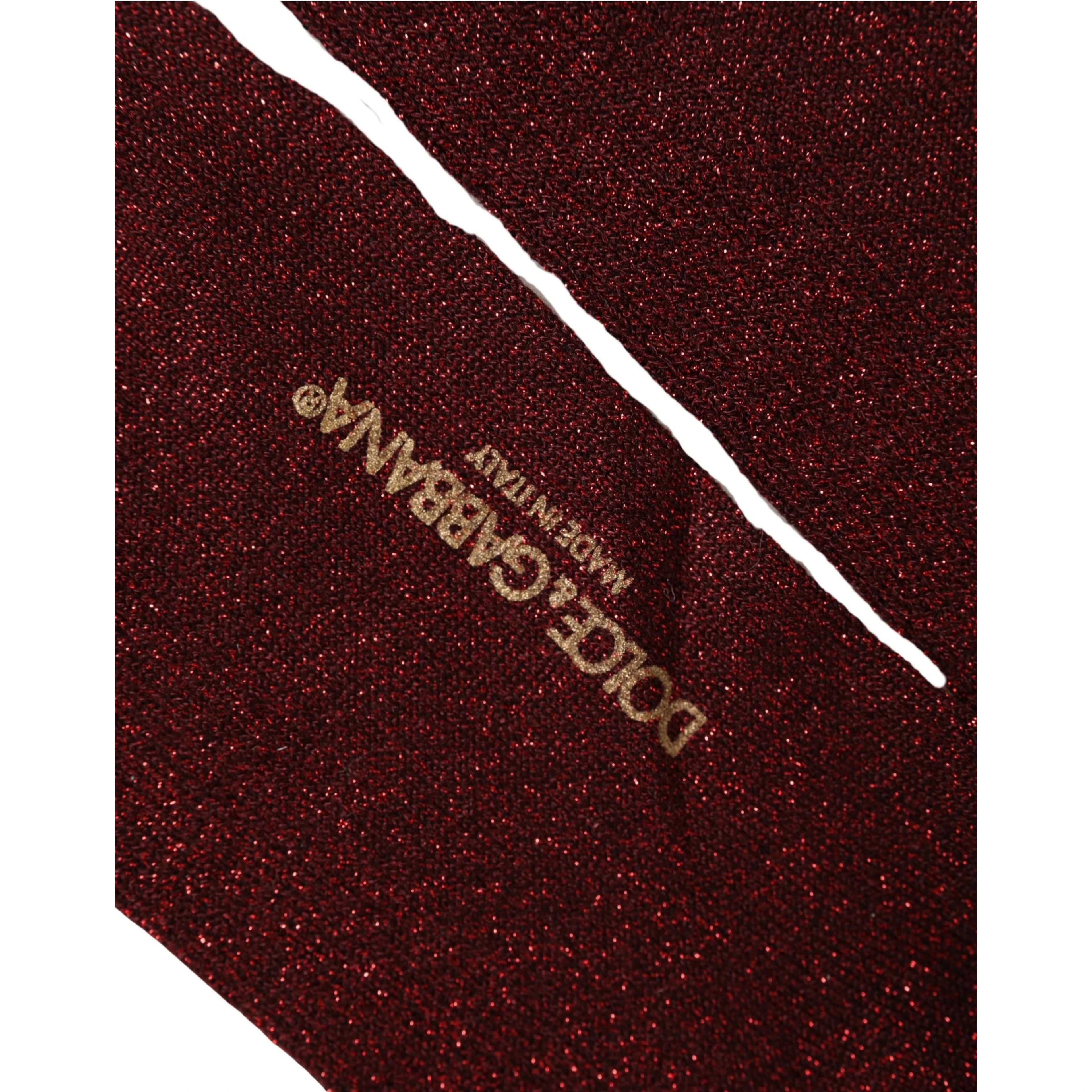 Maroon Viscose DG Logo Mid Calf Accessory Socks
