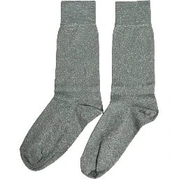 Gray Viscose Logo Mid Calf Accessory Socks
