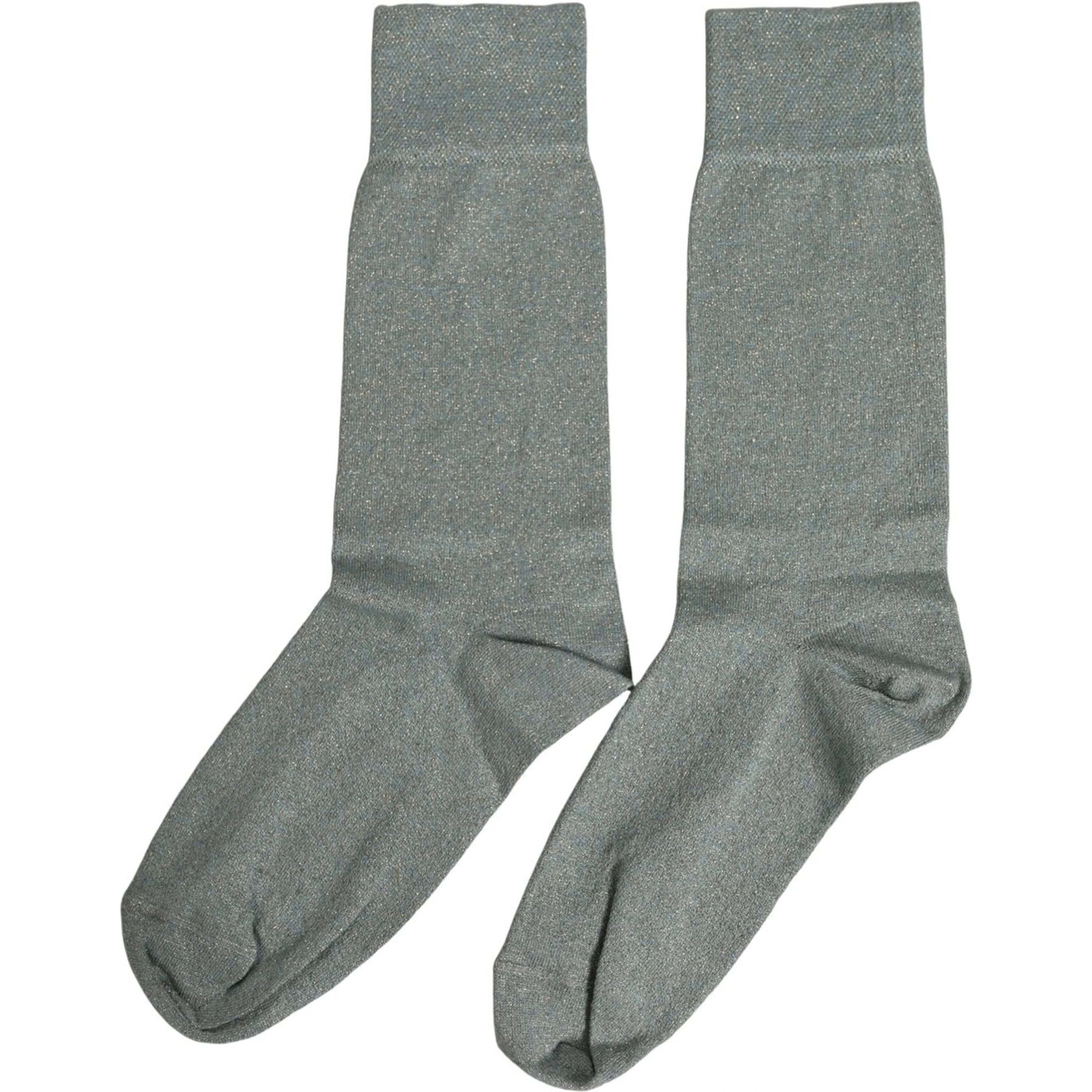 Gray Viscose Logo Mid Calf Accessory Socks
