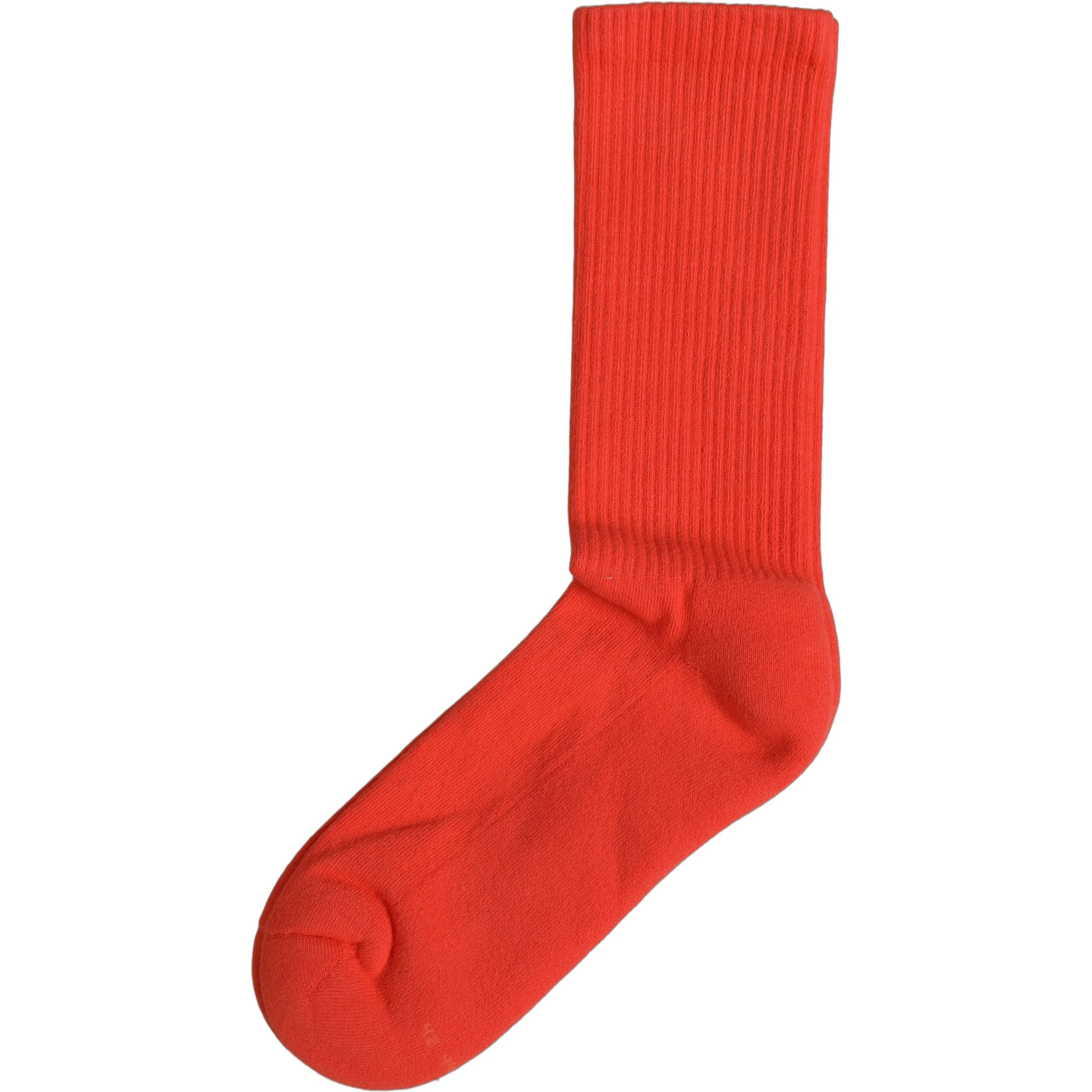 Red Cotton Ribbed Mid Calf Women Accessory Socks