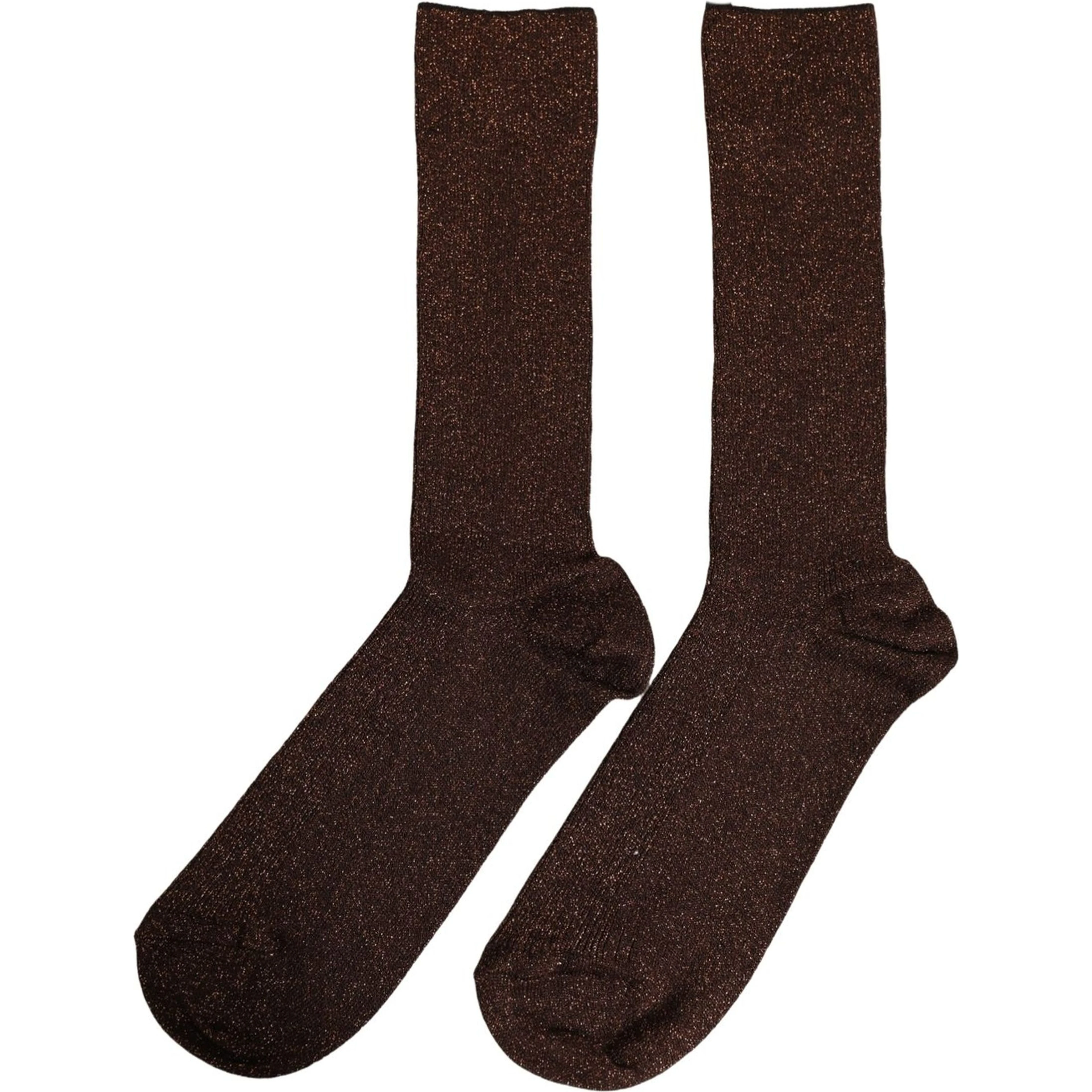 Dark Brown Viscose Logo Mid Calf Accessory Socks