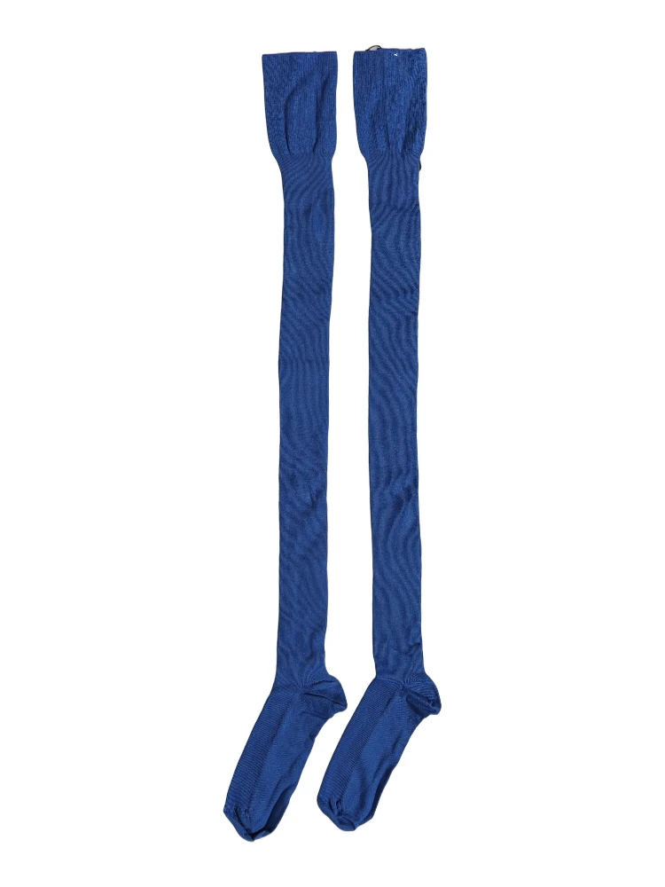 Blue Viscose Knitted Thigh High Accessory Socks alternative