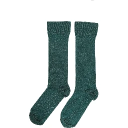 Dark Green Viscose Logo Mid Calf Accessory Socks