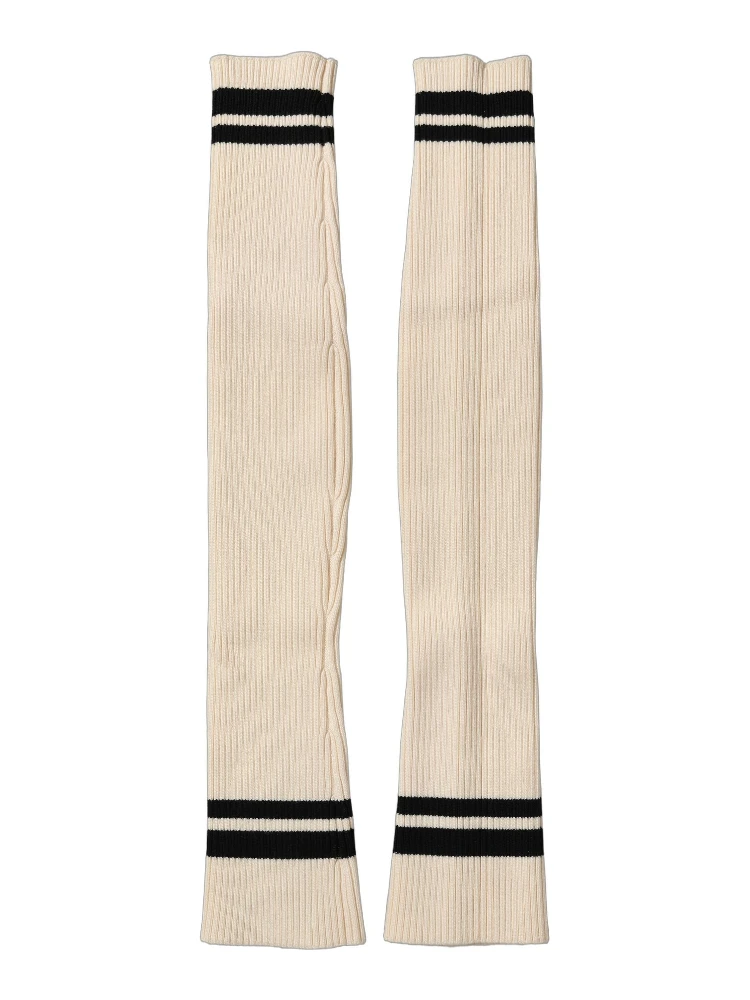 Cream Wool Thigh High Leg Warmer Accessory Socks alternative