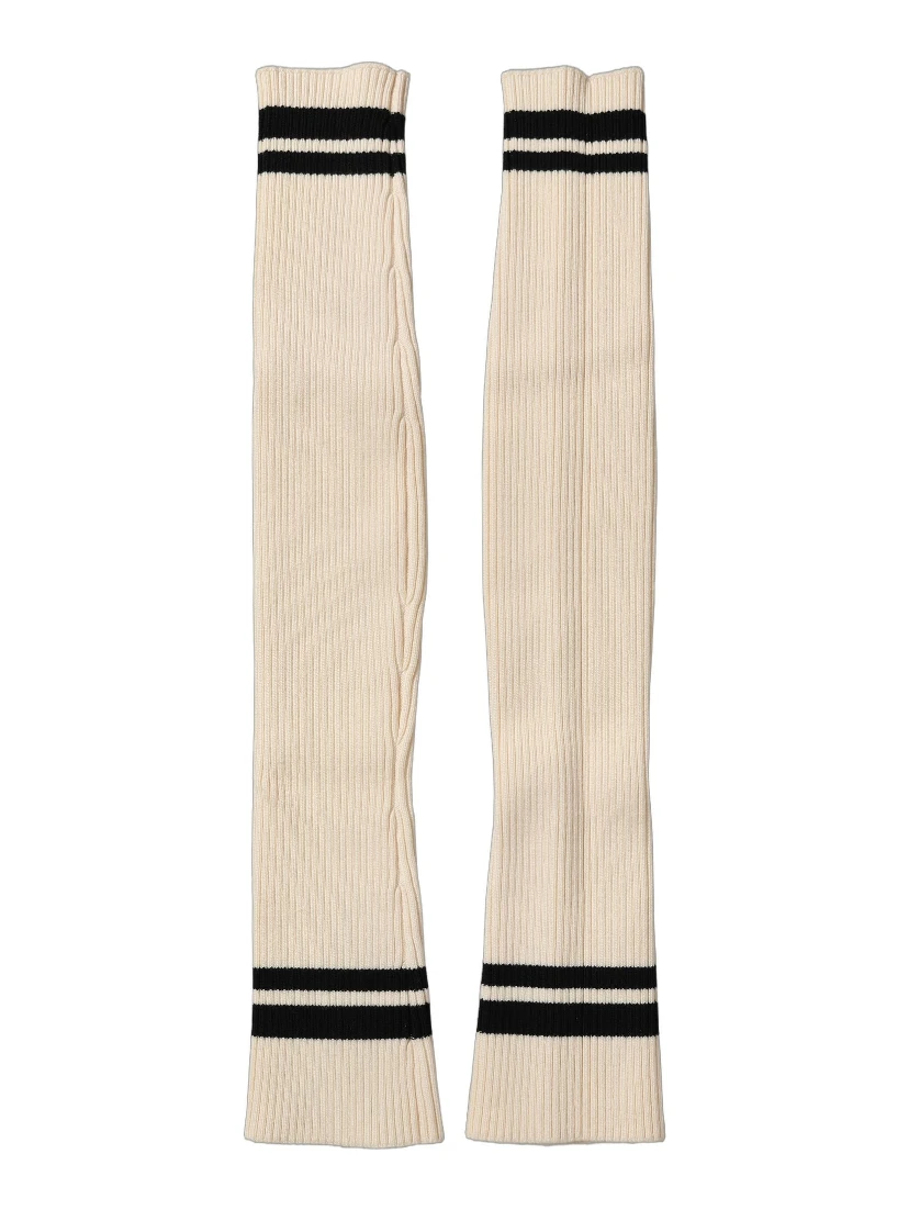 Cream Wool Thigh High Leg Warmer Accessory Socks