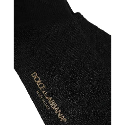 Black Wool Floral Over The Calf Accessory Socks